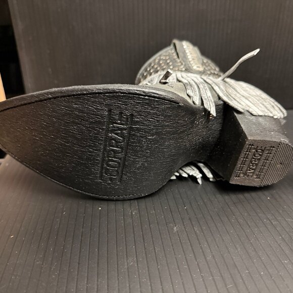 Corral E1435 LD Black Studs & Fringe Ankle Boots Bootie - NEW - Picture 8 of 9